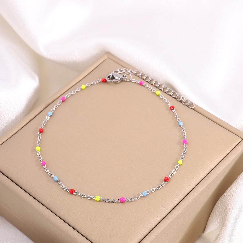 

Яркий невыцветающий браслет на щиколотку из титановой стали для женщин – модный европейский и американский стиль