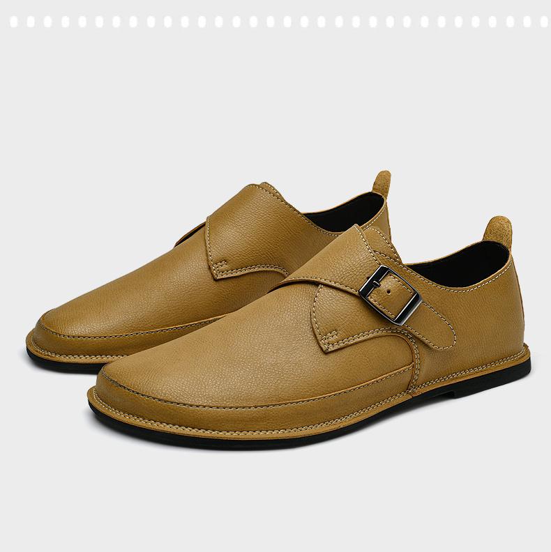 Fashion Genuine Leather Men's Slip on Footwear Cowhide Casual Shoes Handmade Business Loafers Comfy British Style Walking Shoes