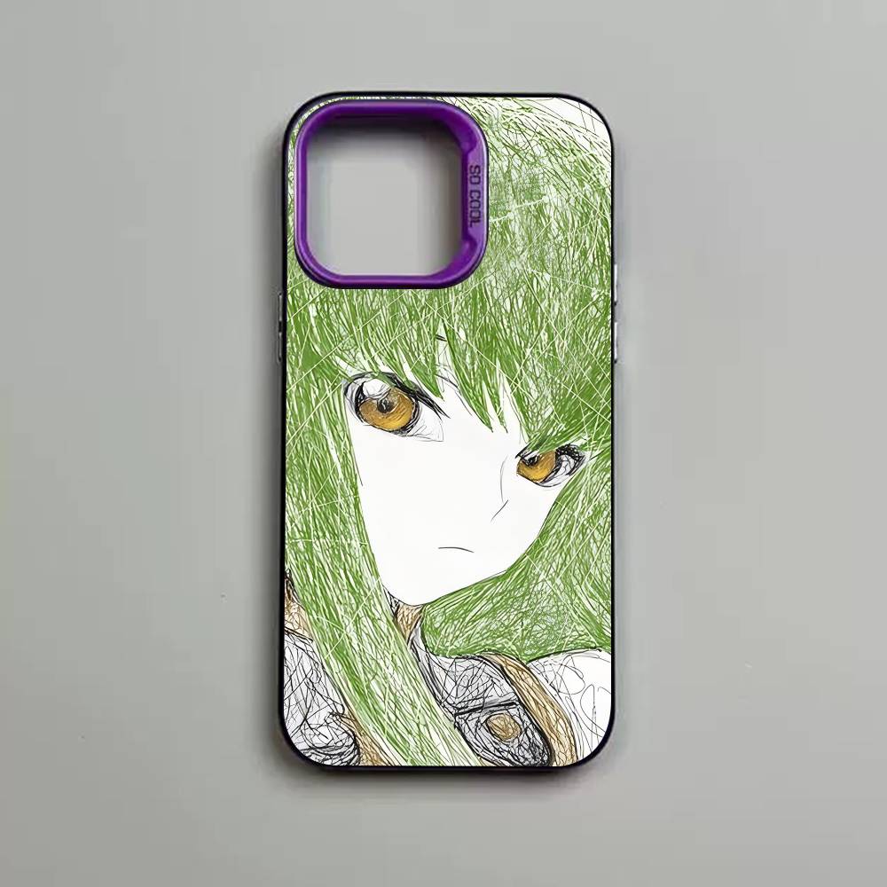 Green-haired Girl Code Geass Frosted Case for iPhone 17 Air 16 E 15 14 Plus 13 12 Mini 11 Pro Max Acrylic Sheet Silicone Cover