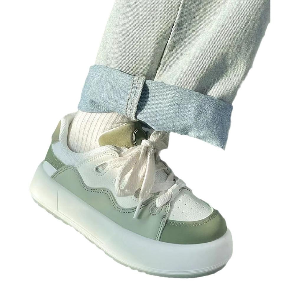 Popular Matcha Green Big Head Shoes Women's 2025 New Versatile Casual Shoes Niche Original Women's Shoes Student Little White Shoes