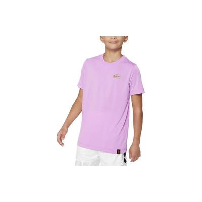 Dri-FIT Logo Printed Round Neck Sports Short Sleeve T-Shirt Kids Tops Violet FD3998-534