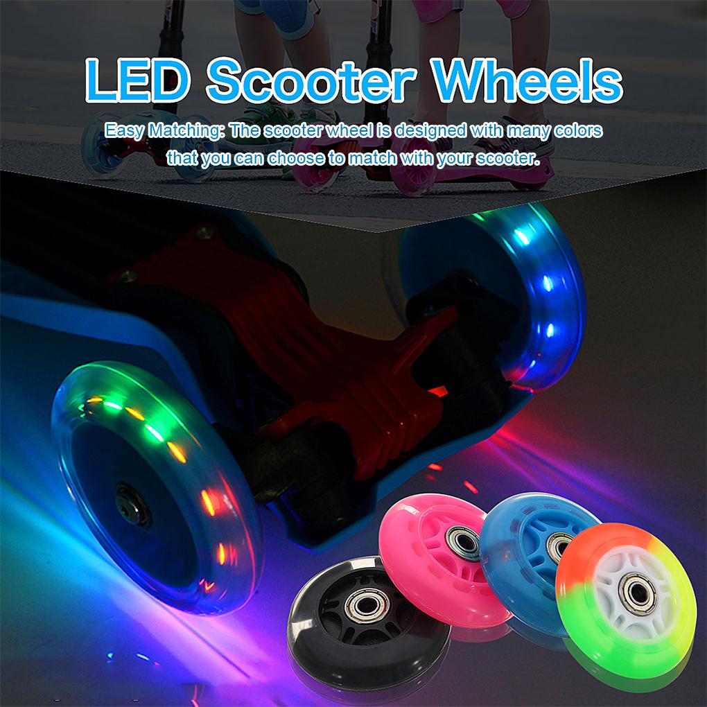 PU Children Scooter Wheel Portable Universal 80mm Repairing Rollerskate Inline Skate Colorful Wheels Part Accessories