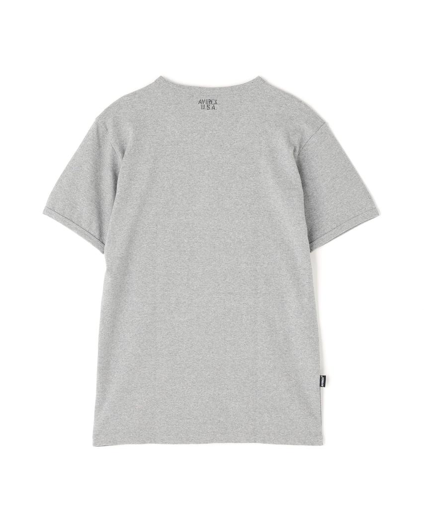 AVIREX DAILY RIB V-NECK TEE 6143501 men's XL grey