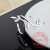 New Design 925 Sterling Silver Unique Leaf Rings for Women Jewelry Beautiful Finger Adjustable Open Ring for Party Birthday Gift