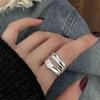 Wide Band Geometric Double Layer Open Ring for Women - Trendy Stackable Fashion Accessory