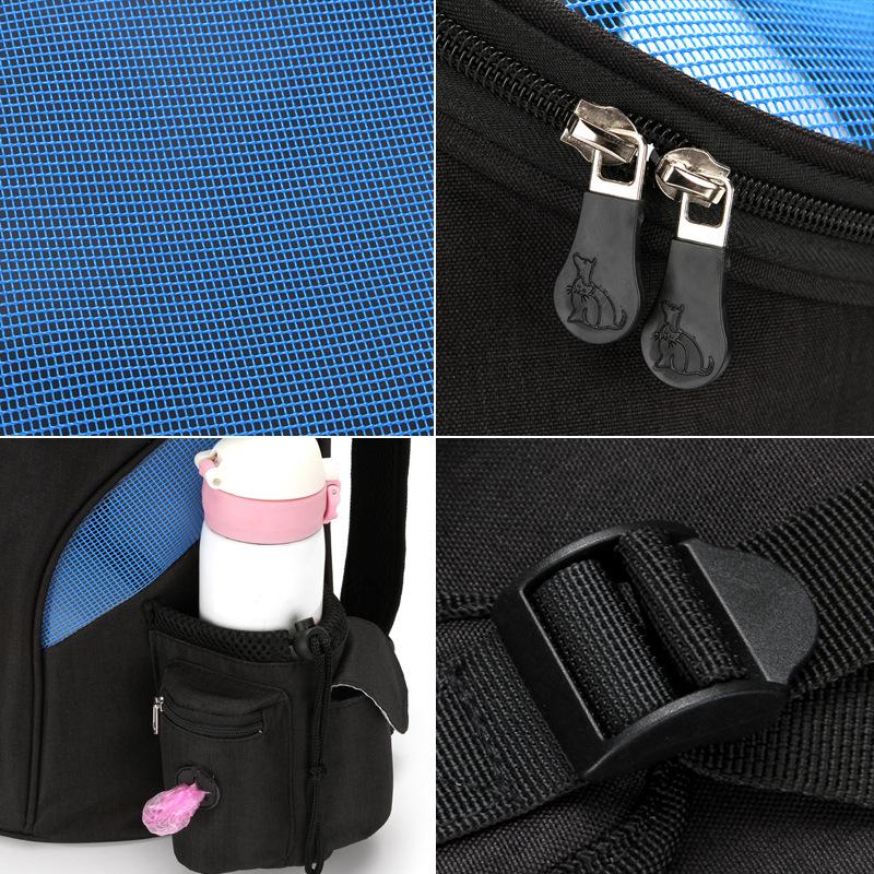 Portable Breathable Pet Backpack: Cat & Dog Double Shoulder Mesh Carrier Bag