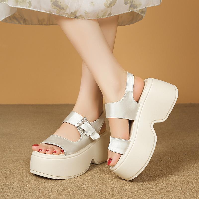 Fashion New Summer Wedges Sandals 8.5CM Ladies Beach Slippers High Heels Sandals Women Casual Platform Chunky Flip-Flops Sandalias Mujer