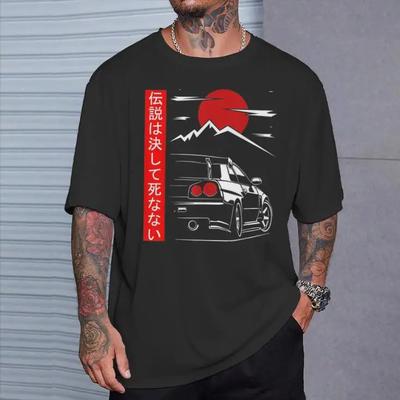 Japanese Style Racing T Shirts Culture Street Wear for Men Women Oversized Cotton Y2K Tees Couple Tops Original Design