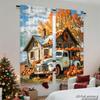 Piece Set High Definition Digital Printed Curtainsautumncolorcountrystylehousepumpkinoldtruckhome Decoration Style Curtain Polyester