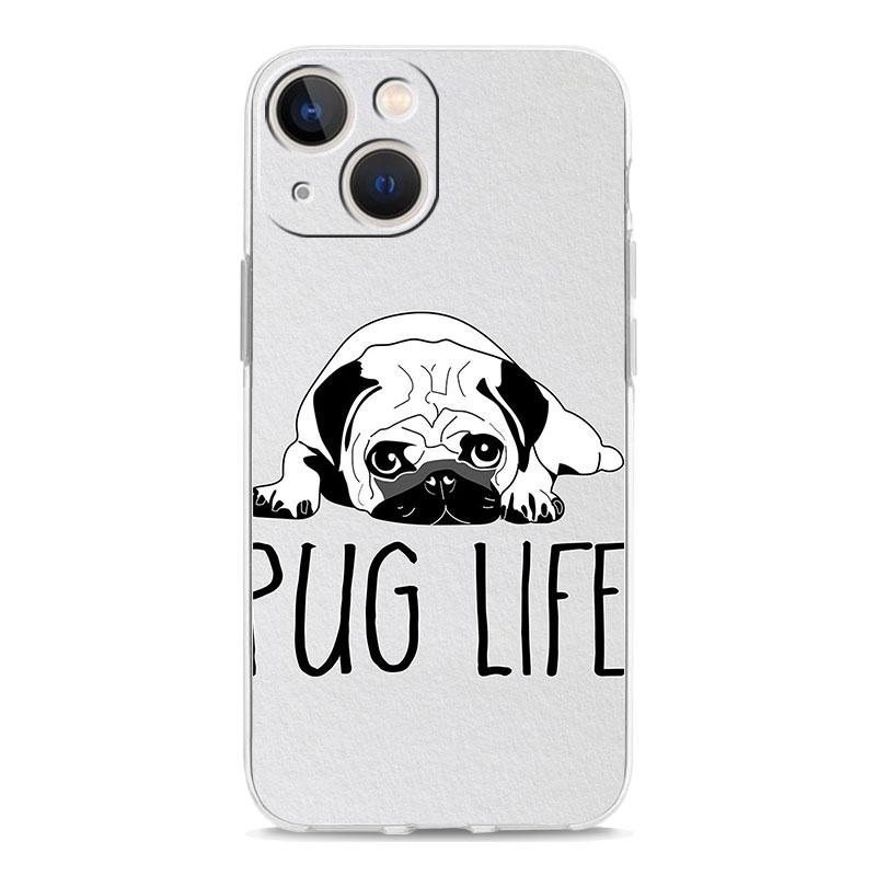 Phone Case For iPhone 17 Cases iPhone Air 16 15 12 13 14 Pro Max 7 8 Plus 16Pro iPhone11 Soft Cover Animal Pug close up