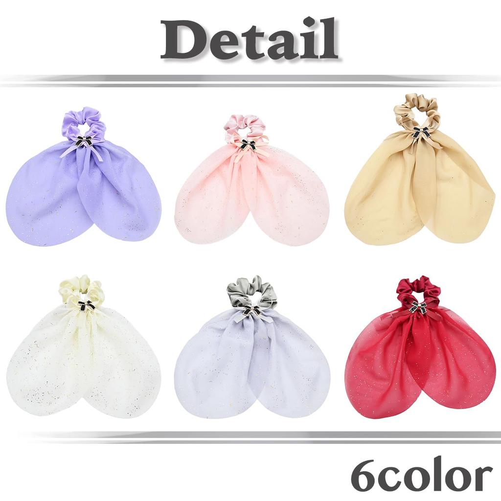 White Fang Ribbon Scrunchie Hair AZ559 Accessory, Cute, Stylish, Casual, Women's, (White)