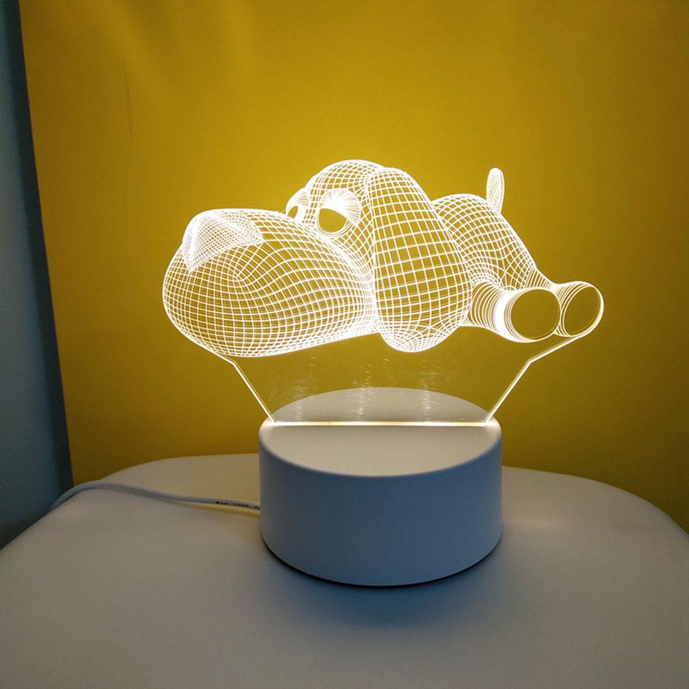 3D Acrylic USB Night Light String Christmas New Year Home Decoration Children's Gift Holiday Warm Smart Lamp Bedside