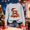 Women's Fashionable Casual Long-Sleeved Christmas Letter Print Crew-Neck Sweatshirt