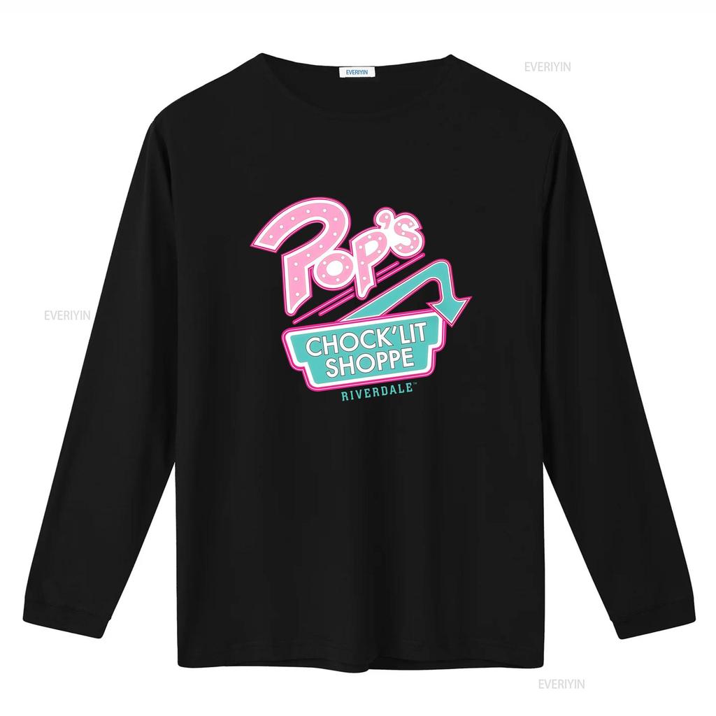 Riverdale Mens Pops ChockLit Shoppe Logo T Shirt Vintage Washed Stretched Versatile Top For Everyday Wear Homme