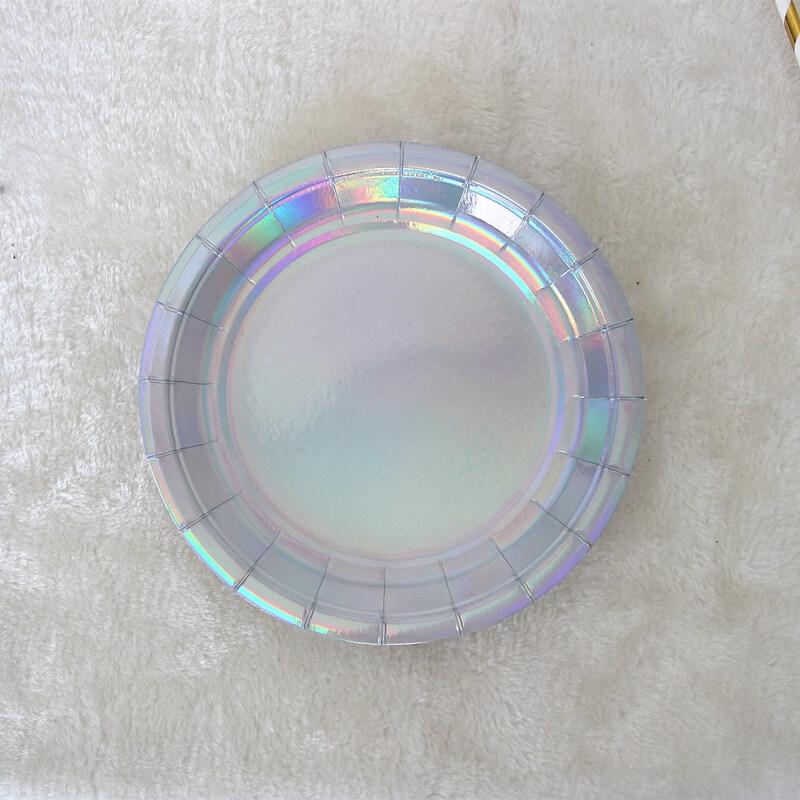 OIMG Disposable 9-inch Round Laser Paper Plates