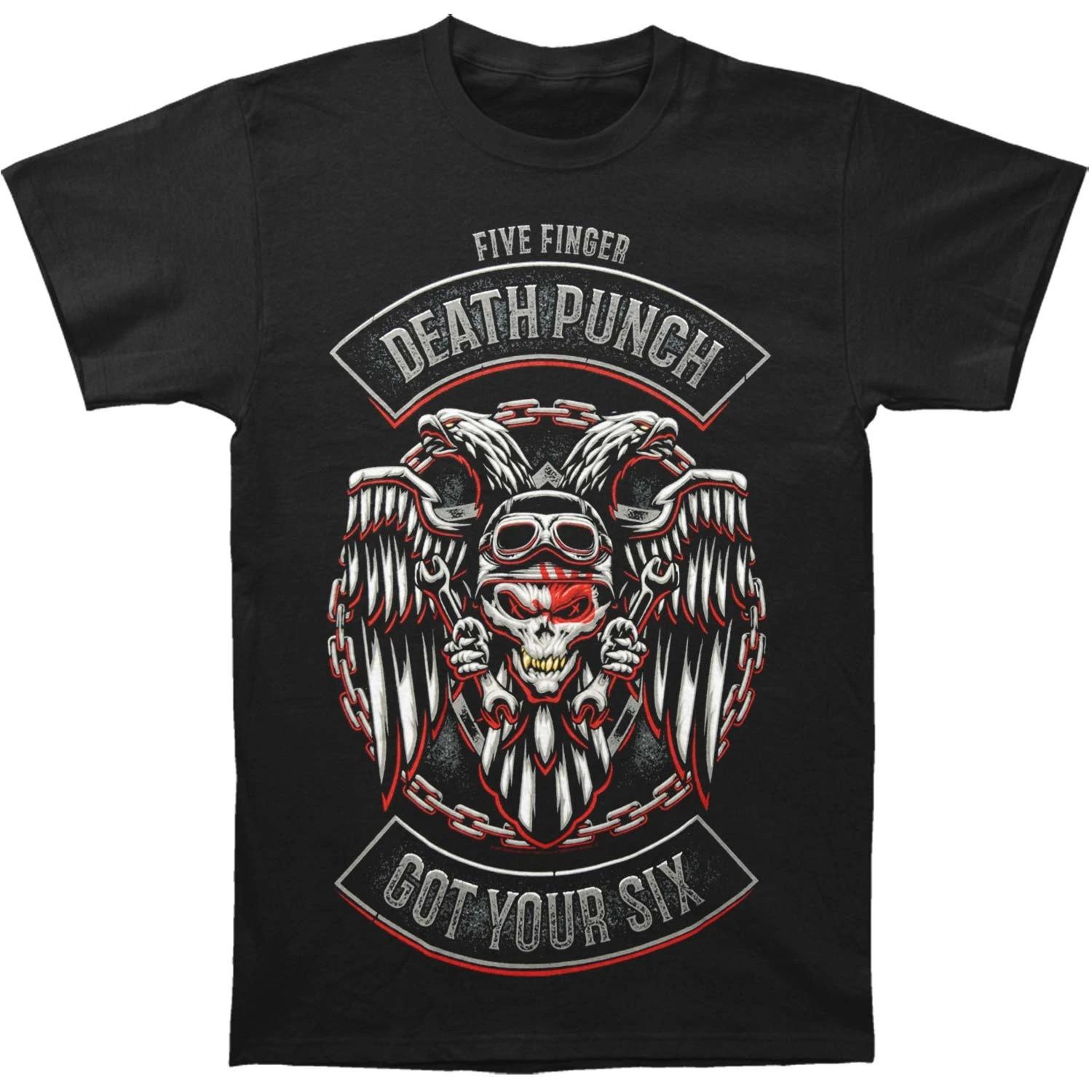 Мужская футболка Five Finger Death Punch BTD с байкерским значком, размер Medium, черная M