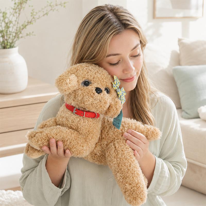 Kawaii Realistic Teddy Dog Plush Toy Funny Simulation Stuffed Soft Little Puppy Dolls Cute Birthday Gift for Baby Girls