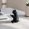 Study Room Decor 3D Printed Reading Cat Figurine, Decorative Ornament with Weighted Anti-Slip Base, Bookshelf Decoration Intellectual Statue
