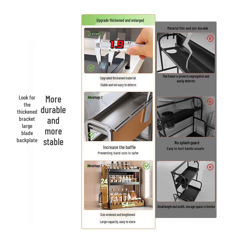 Shuaishi Modern Countertop Carbon Steel Spice Rack