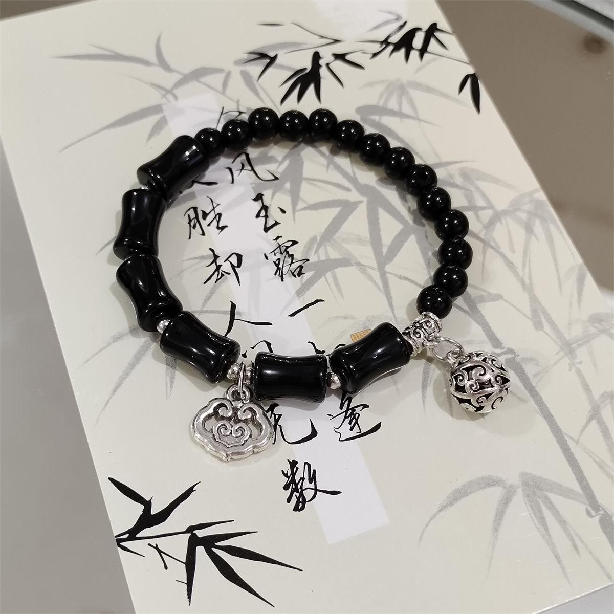 

Новый китайский стиль национальный стиль приходит и уходит браслет женский нишевый ретро бамбуковый сустав универсальный студенческий браслет живописное место