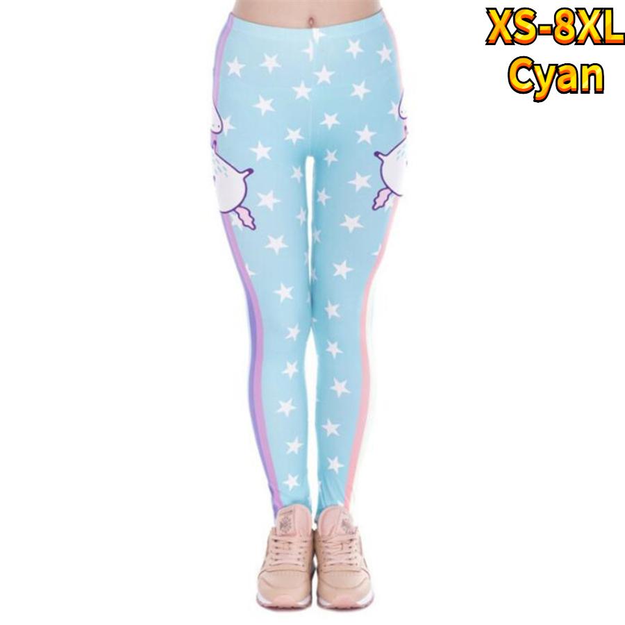 Womens Blue Lotus Prints Stretch Yoga Leggings Fitness Running Gym Sports Active Pants