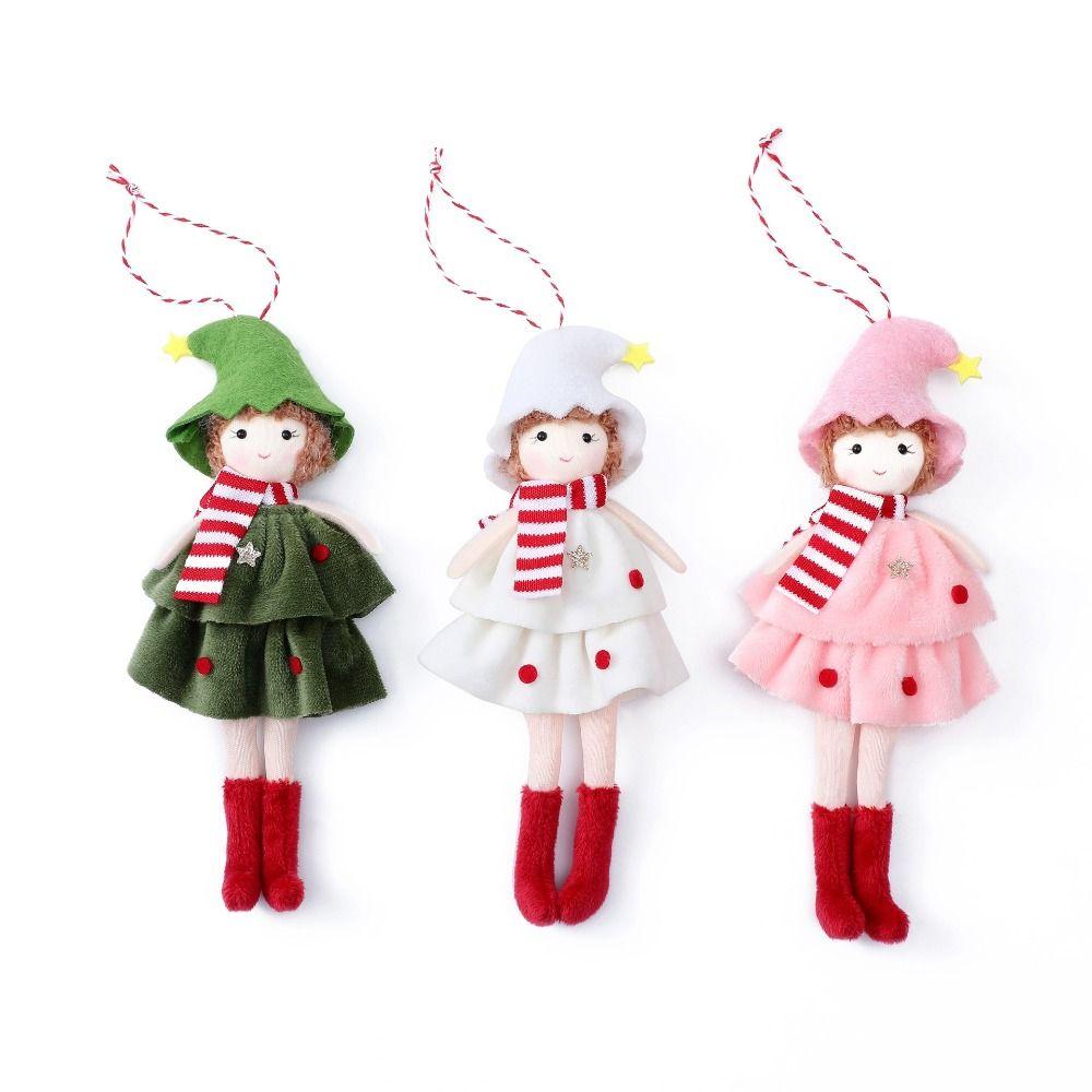 Festive Decor Cloth Christmas Angel Doll Hanging Pendants Skirt Shape Christmas Girl Pendant Cute Toy Pendant Christmas Party