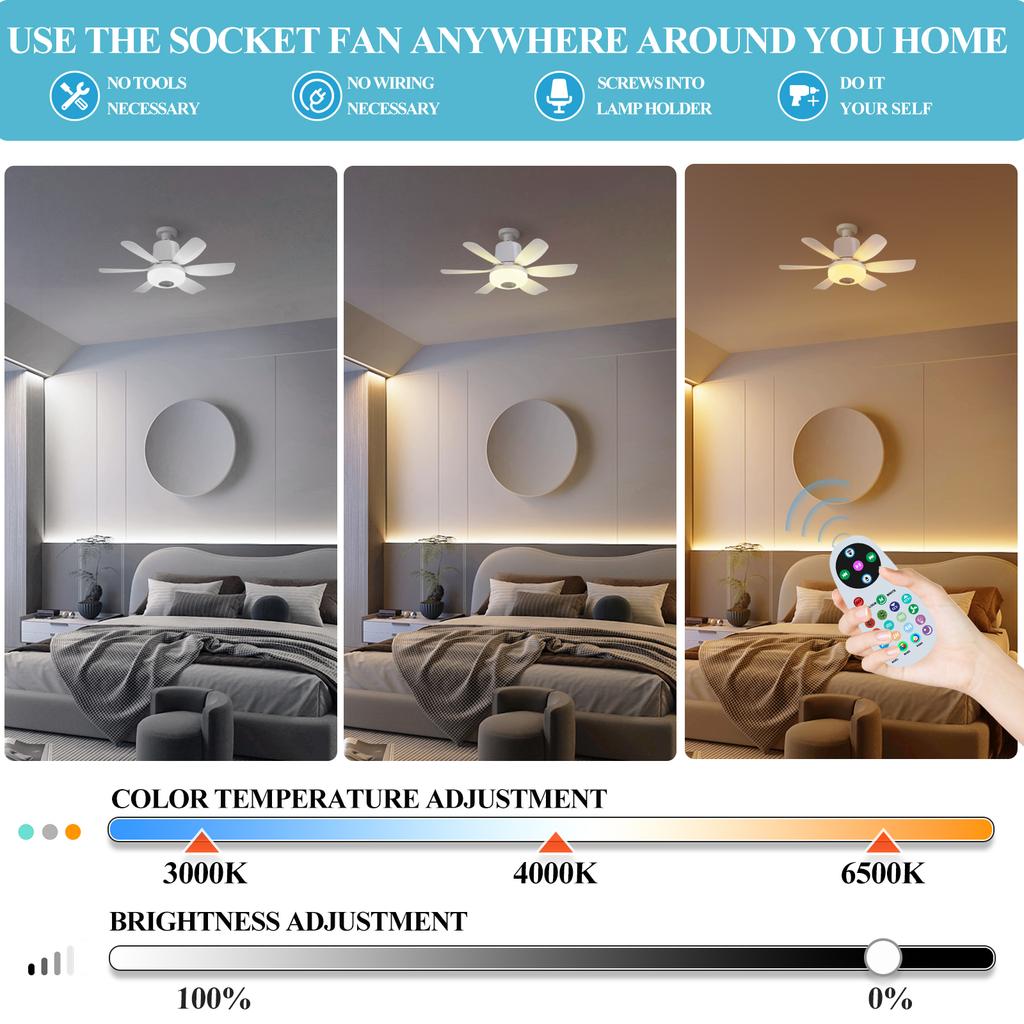 Smart Rgb Rainbow Music Rhythm Speaker Led Ceiling Fan with Dimmable Light  Remote Control 3 Speeds Timer