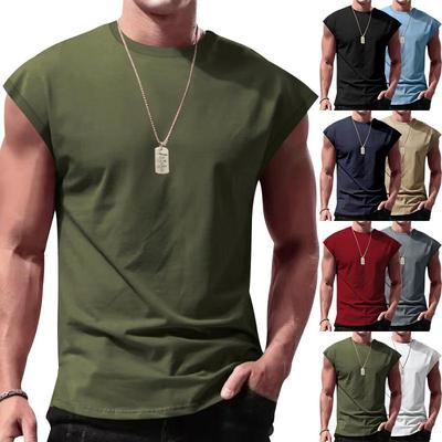 2024 Men's Summer Sleeveless Loose Solid Color Tank Top