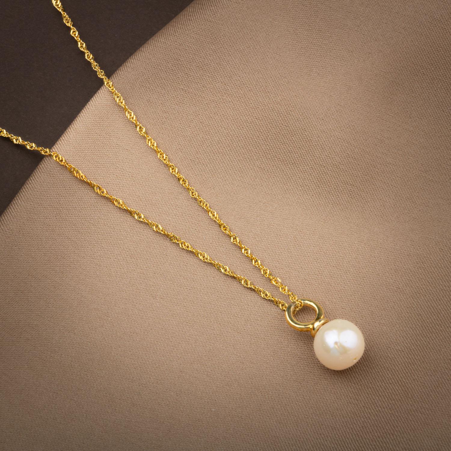 

Серебряное ожерелье-цепочка с жемчугом и натуральным камнем — 50 см