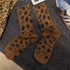 Women's Leopard Print Socks Mid-Tube Socks New High Waist Pile Socks Fashion Mid-Length Socks Women's Stockings