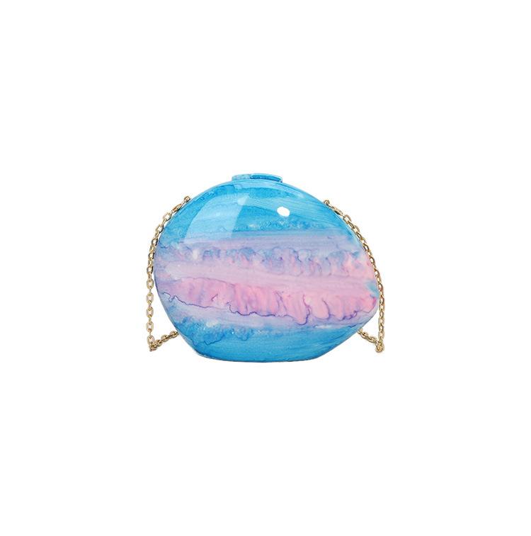 Acrylic Goose Egg Marble Irregular Clutch Purse Handbags Bright Face Simple Gradient Personality Dinner Bag Chain Shoulder Bags