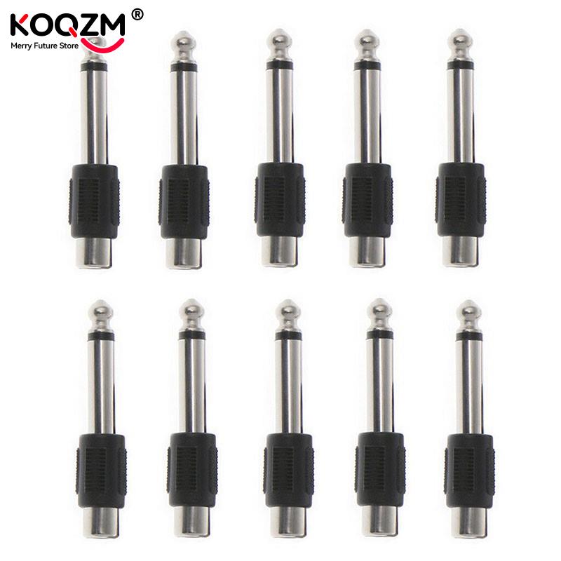 10pcs 6.5mm To 3.5mm Jack Sound Mixer Microphone Connector Converter Adapter Audio& Video Cables Connector Converter