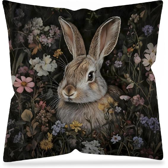 Vintage Floral Deer Pillow Covers, Cottagecore Room Home Decor, Art Nouveau Botanical Forest Deer Decorative Pillow Covers for Home Bedroom Living