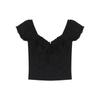 Women's Age-Reducing Pink A-Line Skirt & Black French-Style Top Summer Set - Slimming Sweet & Spicy Look