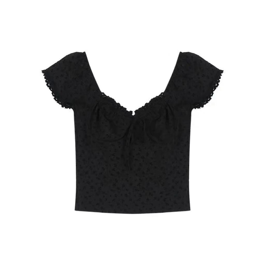Women's Age-Reducing Pink A-Line Skirt & Black French-Style Top Summer Set - Slimming Sweet & Spicy Look