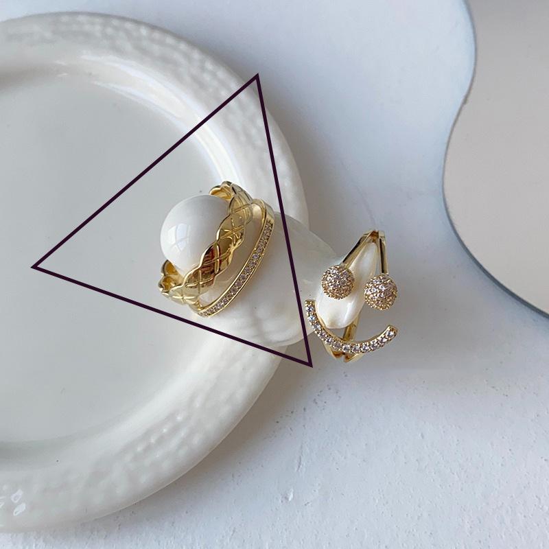 

Очаровательное корейское кольцо для лица со смайликом и отделкой из страз для женщин, стильное J3804 Double Layer