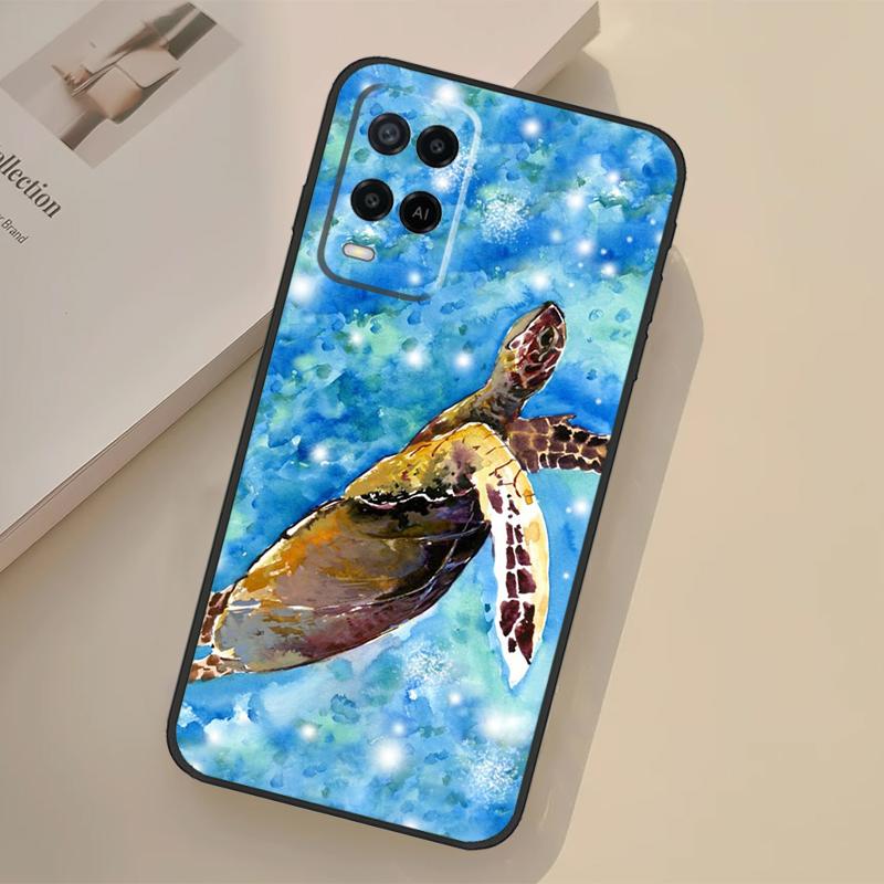 Sea Turtle Turquoise Oceanlife Case For Oppo A76 A96 A16 A17 A18 A60 A80 A40 A38 A58 A78 A98 A94 A74 A54 A15 A57 A77 A5 Pro