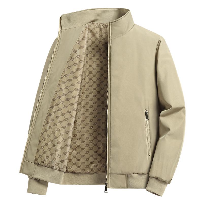 Men's M-8XL 2024 Autumn Solid Color Loose Business Casual Jacket