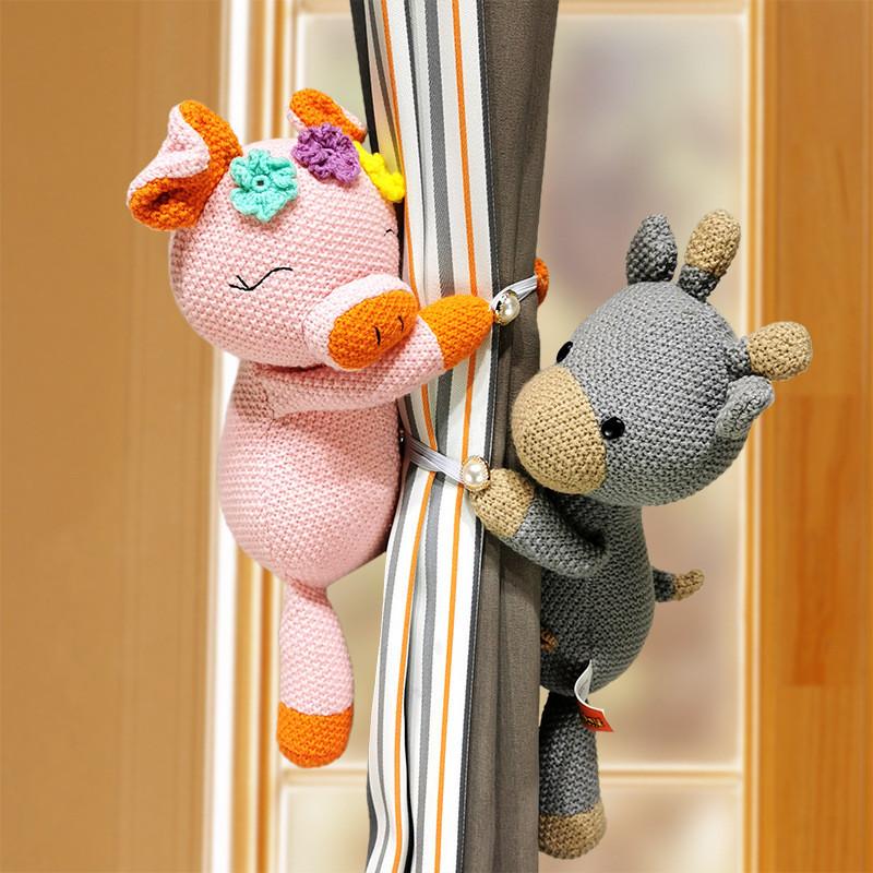 Horse Elephant Deer Bear Plush Curtain Tieback Cartoon Dolls For Home Decor