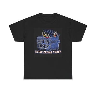Were Eating Trash Funny Graphic T Shirt Mens Womens Tees Top Racoon Unisex Heavy Cotton Tee