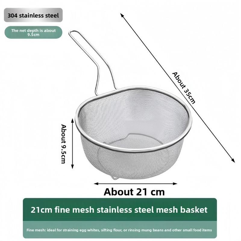 304 Edelstahl Maschen Frittierkorb, Filtersieb, Hot Pot Sieb, Nudel Schöpfkelle, Küchenöl Abtropfsieb