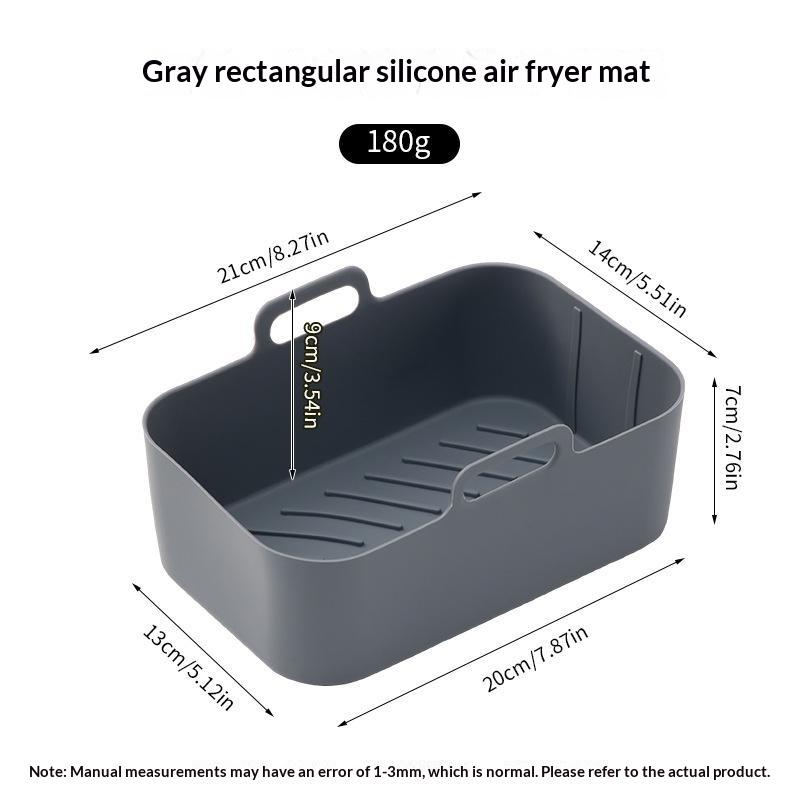 Air Fryer Silicone Pot Air Fryer Liner Heat Resistant Air Fryer Bake Silicone Basket Rectangle Baking Pan For Oven Microwave