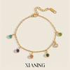 1pc Trendy Niche Colorful Tassel Bracelet Golden Plated Hand Accessory Colorful Charm Bracelets For Women