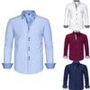 Cross-Border Men's Double-Breasted Polka Dot Color Block Stretch Shirt