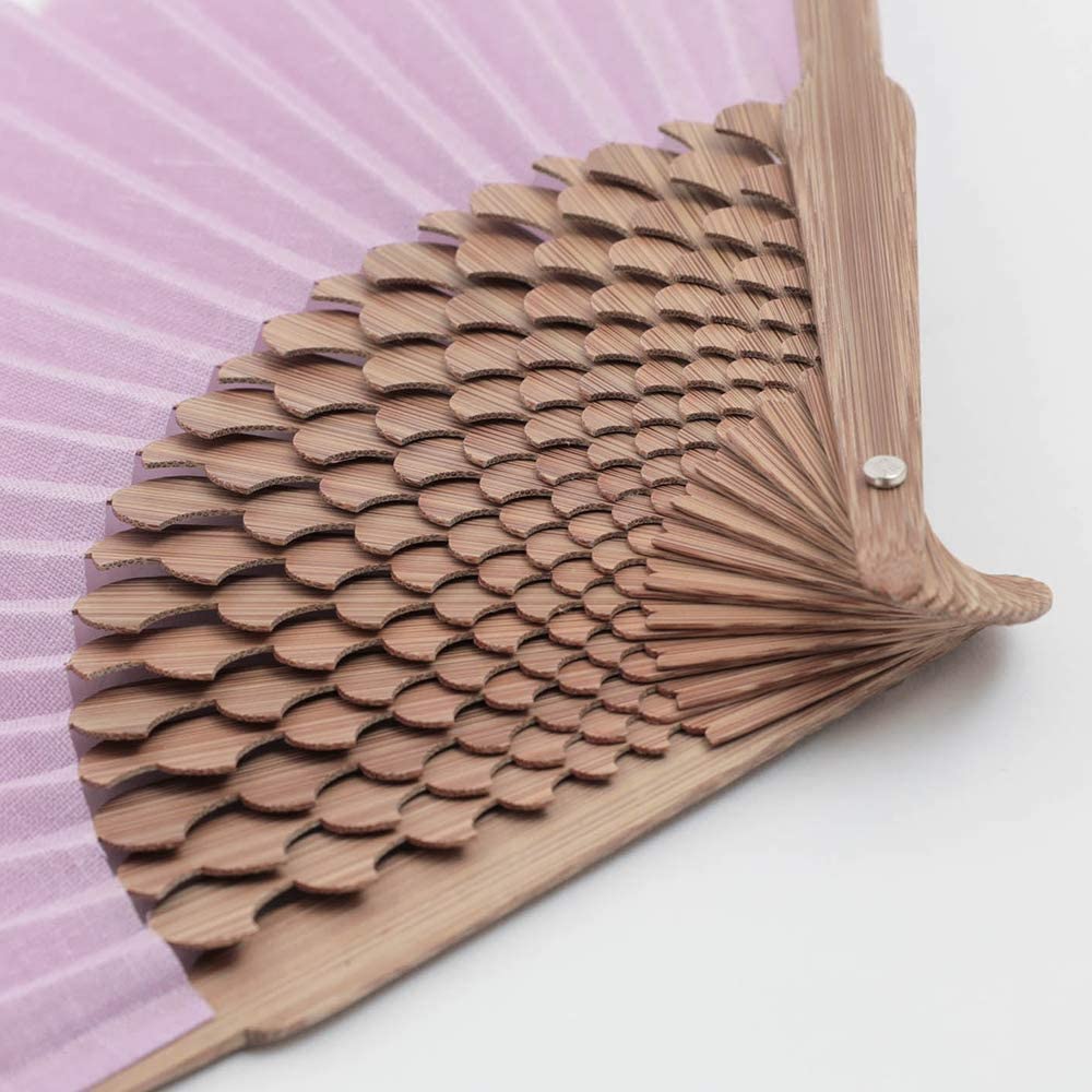 LOTUS Folding Day Stylish Fan Fan, Boxed, Mother's Gift, Design, Women's (Purple)