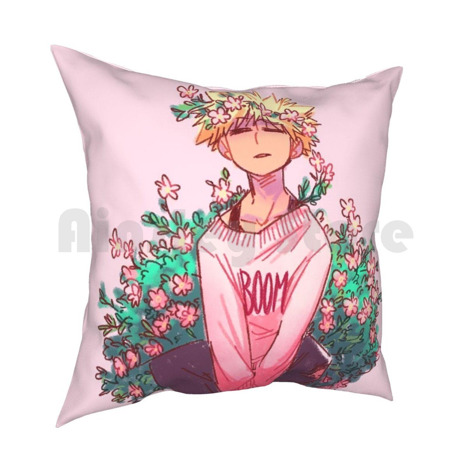 Bakugou In Pink Pillow Case Printed Home Soft DIY Pillow Cover Katsuki Bakugou Bakugou Katsuki Mha Bnha Boku No Hero 30cmx30cm
