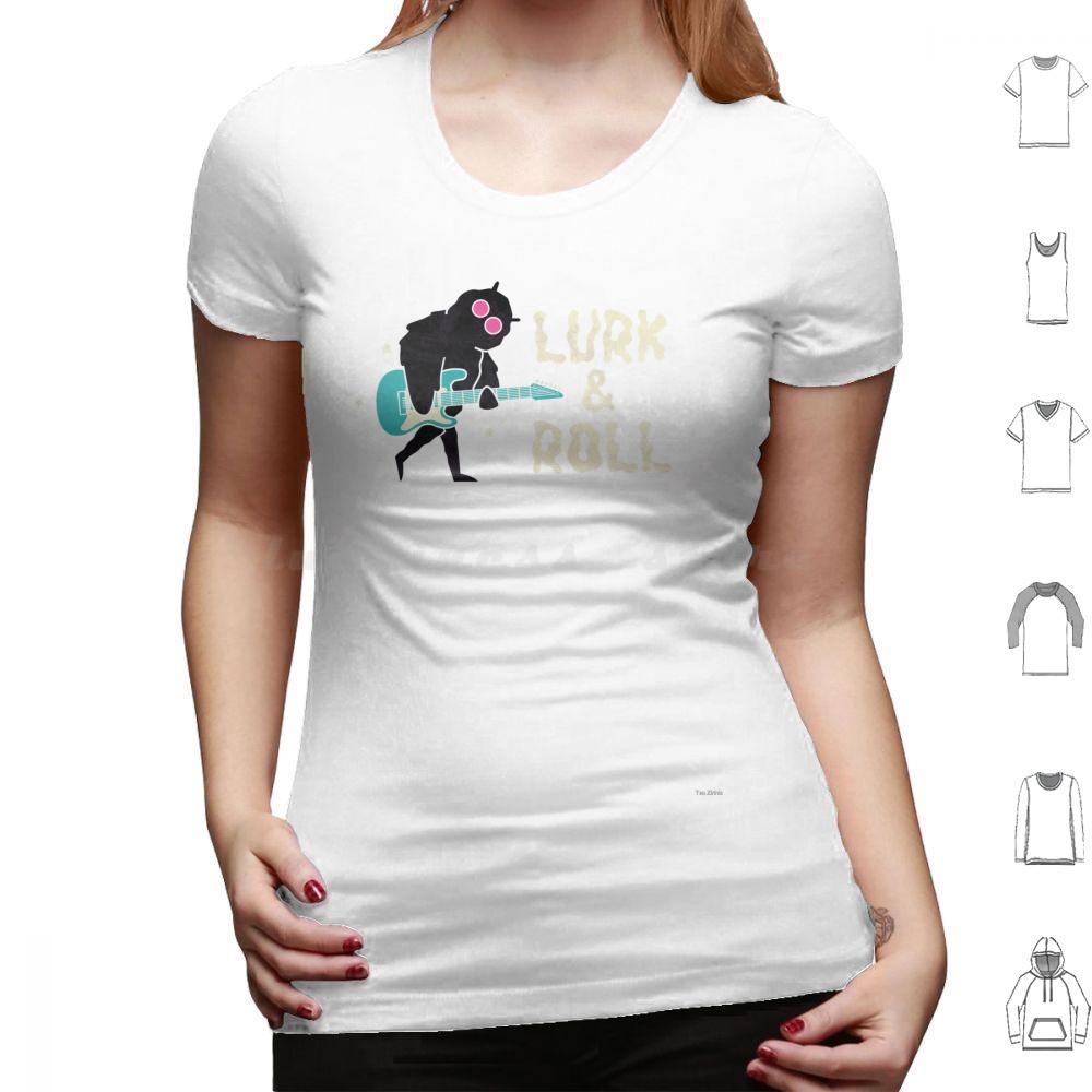 Lurk And Roll T Shirt Cotton Men Women DIY Print Mothman And Roll Moth Cryptid Lurk Paranormal Cryptozoology Music Creature