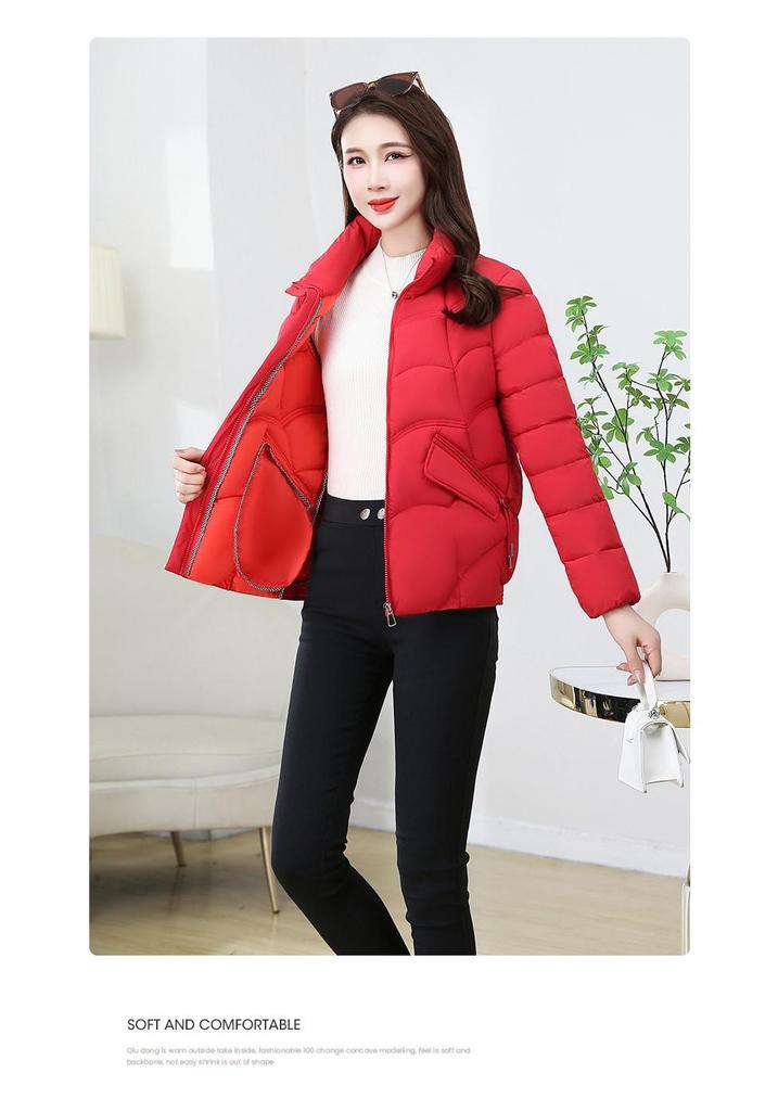 Women's 2024 Korean-Style Petite Down Cotton Jacket - Slim, Thick, Warm, and Stylish Winter Outerwear