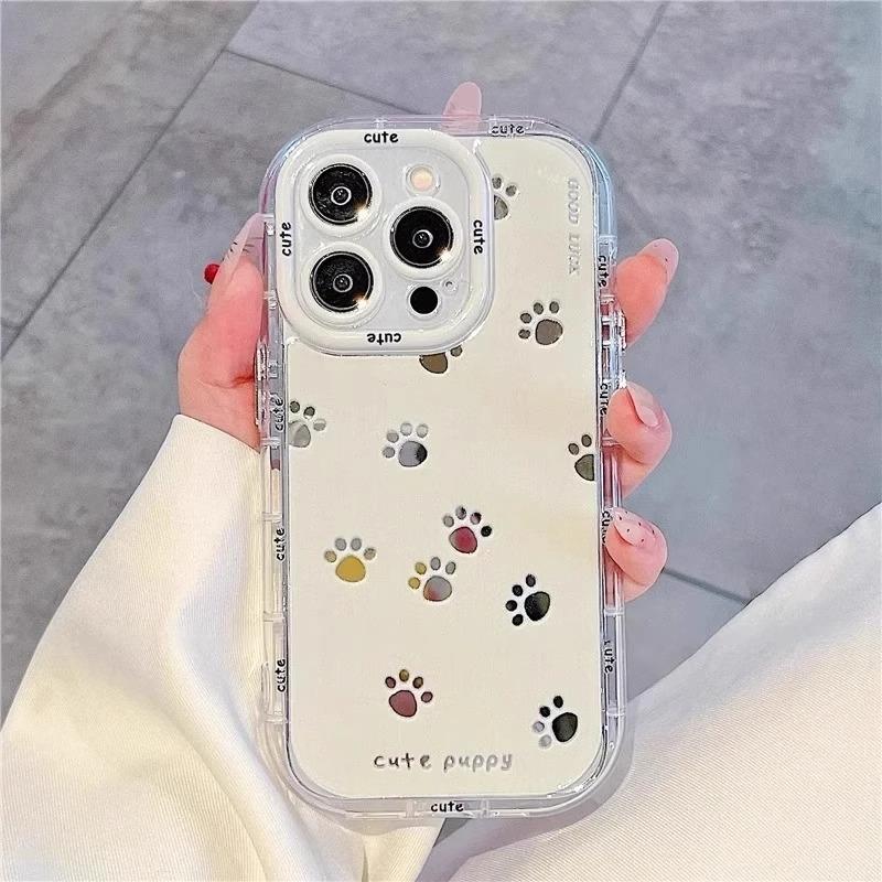 Ins Cat Claw Mirror Bracket Suitable for Apple 16promax Mobile Phone Case 15 Feather Yarn Butter Shell 14 Cute 13/12