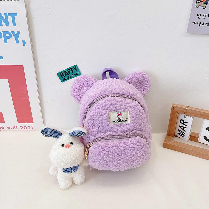 Adorable Plush Rabbit And Bear Backpack For Kids In Soft Waterproof Material